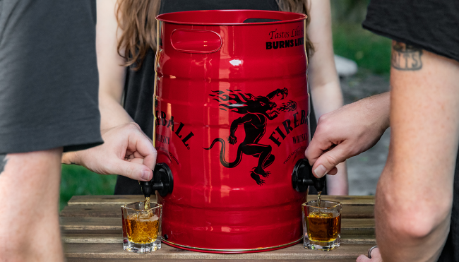 Fireball whiskey keg