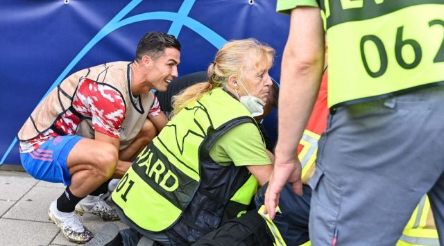 Cristiano Ronaldo Accidentally OBLITERATED A Steward With Warmup Kick