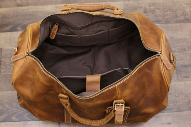 Handmade Leather Duffle Bag