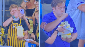 This Delightfully Grotesque Mayonnaise Eating Contest Is College Football At Its Finest