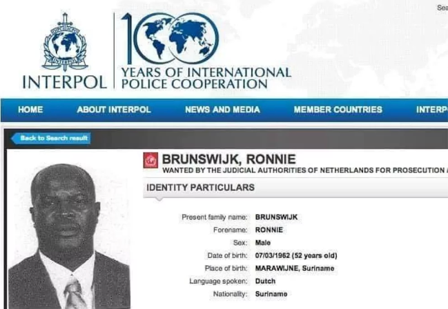 Ronnie Brunswijk Interpol Arrest Warrant