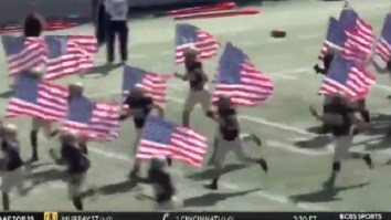 Players On Army’s Football Team Ran On Field With American Flags In Remembrance of 9/11 Before Game