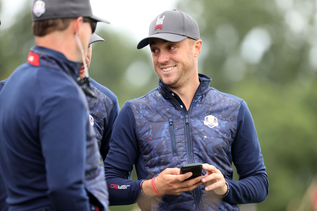 Justin Thomas Is Wearing Custom USAThemed Golf Shoes At Ryder Cup