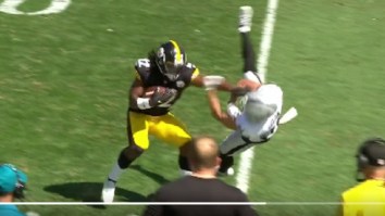 Steelers’ Najee Harris Disrespectfully Sends Raiders’ Jonathan Abram Flying With Nasty Stiff Arm