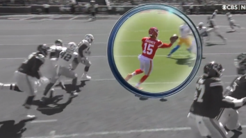 Patrick Mahomes Throws Insane No-Look Interception