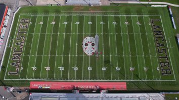 LOOK: New York HSFB Team Unveils Epic ‘Friday The 13th’ Football Field Design For Halloween