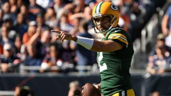 Aaron Rodgers Caught On Hot Mic Giving Savage Message To Bears Fans After Scoring Touchdown