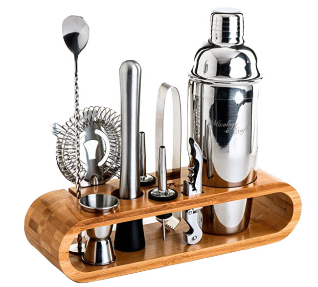 Mixology Bartender Kit (10-Piece with Bamboo Stand)