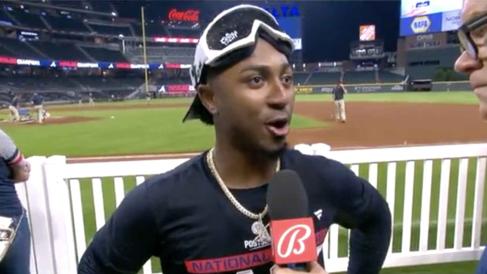 Ozzie Albies gives hilarious NSFW interview after Braves clinch (Video)