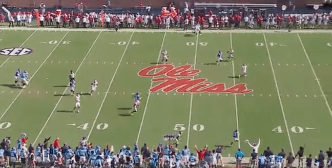 Lane Kiffin Ole Miss Touchdown Matt Corral Braylon Sanders Throw Clipboard Play Sheet Play Card