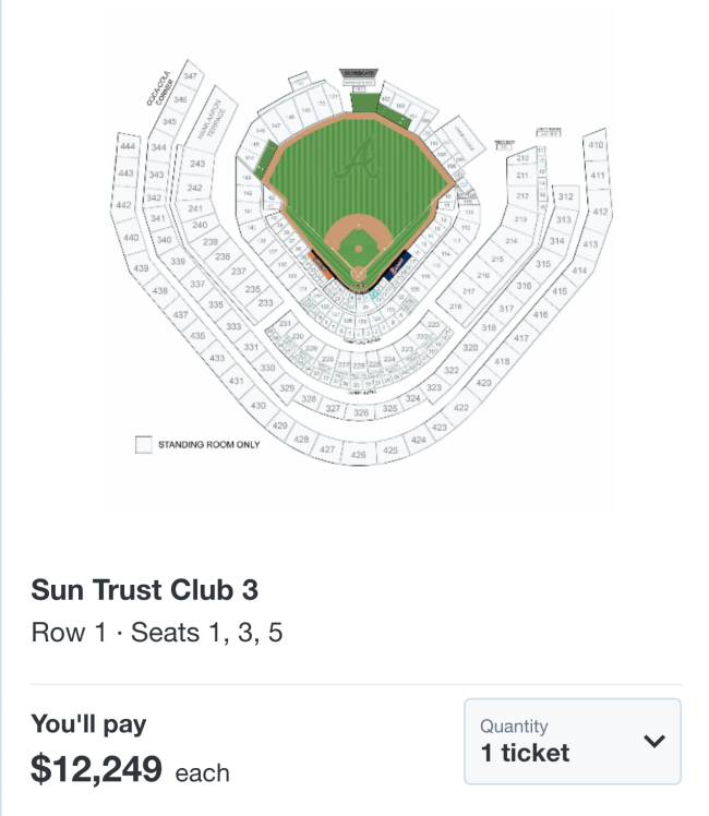 Braves Astros Game 3 Ticket Price World Series Truist Park