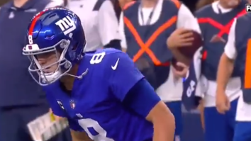 Scary Moment As A Wobbly Daniel Jones Stumbles While Walking After Taking Big Hit To The Head During Giants-Cowboys Game
