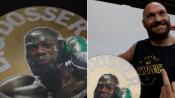 Tyson Fury Trolls Deontay Wilder With Custom Made ‘Big Dosser’ Ring Stool Before Trilogy Fight