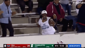 FAU Player Hauls In First Career Interception, Immediately Goes And Celebrates With His Mom In Awesome Video