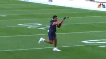 NFL Fans React To Injured Russell Wilson Bizarrely Practicing Plays By Himself Without A Football Before Game