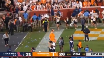 Chaos Ensues As Tennessee Fans Throw Bottles On The Field, Hit Lane Kiffin With A Golf Ball During Ole Miss-Tenn Game