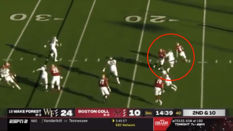 Craziest TD Of The Year Gets Called Back After Quarterback OBLITERATES Defensive Lineman