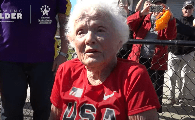 National Senior Games Julia Hawkins 105 year old 100 meter dash world record