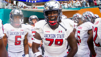 Deion Sanders’ Return To Jackson State Sideline Ends In Bench-Clearing Brawl After Heartwarming Moment