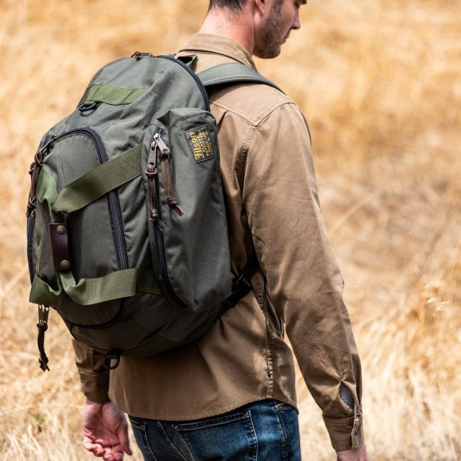 Pick Up This Filson Ballistic Nylon Duffel Backpack Before Your Next Vacation