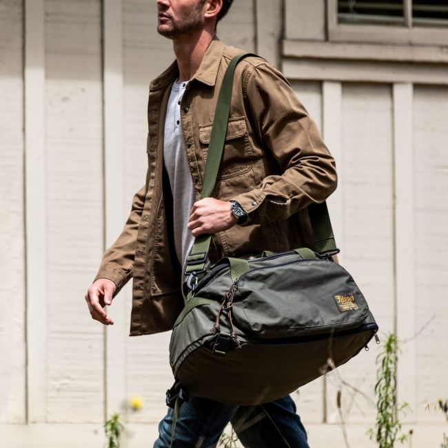 Pick Up This Filson Ballistic Nylon Duffel Backpack Before Your Next Vacation