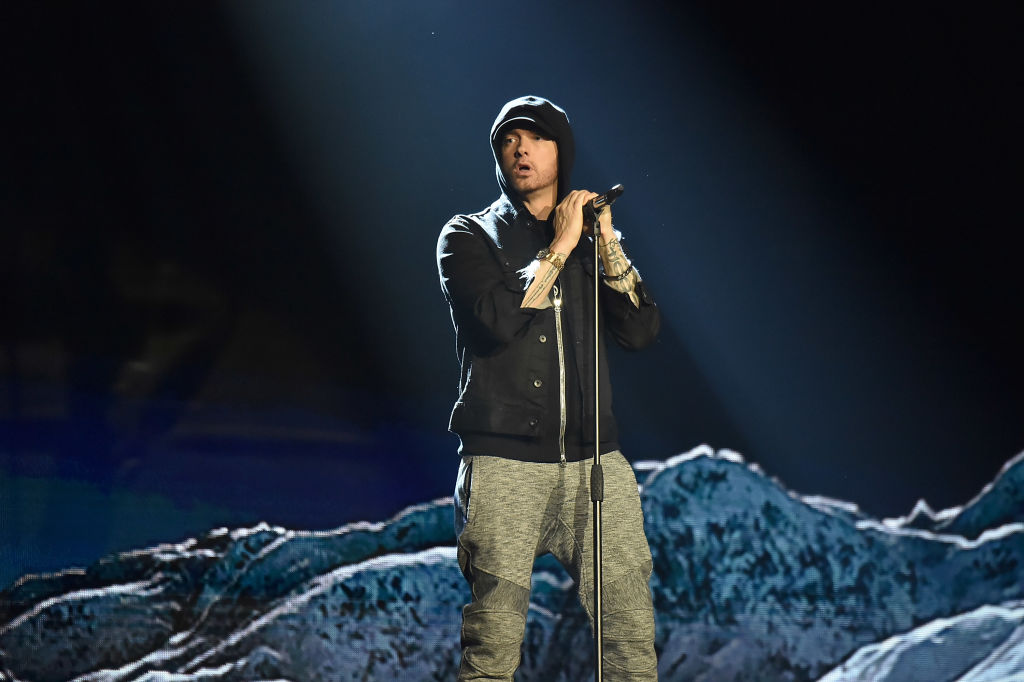 Eminem Rocks Bowl Haircut & Mustache On 50 Cent's New Show 'BMF