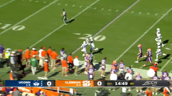 UCONN Players Savagely High-Five Mid-Play After Taking Opening Kickoff For TD Vs. Clemson