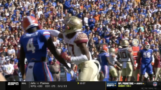 Florida State DB Sucker Punches Florida WR In The Head, Somehow Does Not Get Thrown Out