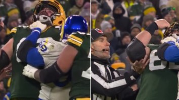 Aaron Donald Chokes Packers’ Offensive Lineman In Front Of Ref And Somehow Doesn’t Get Penalized