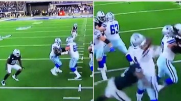 Video Shows Two Cowboys Offensive Linemen Embarrassingly Blocking Each Other During Play vs Raiders