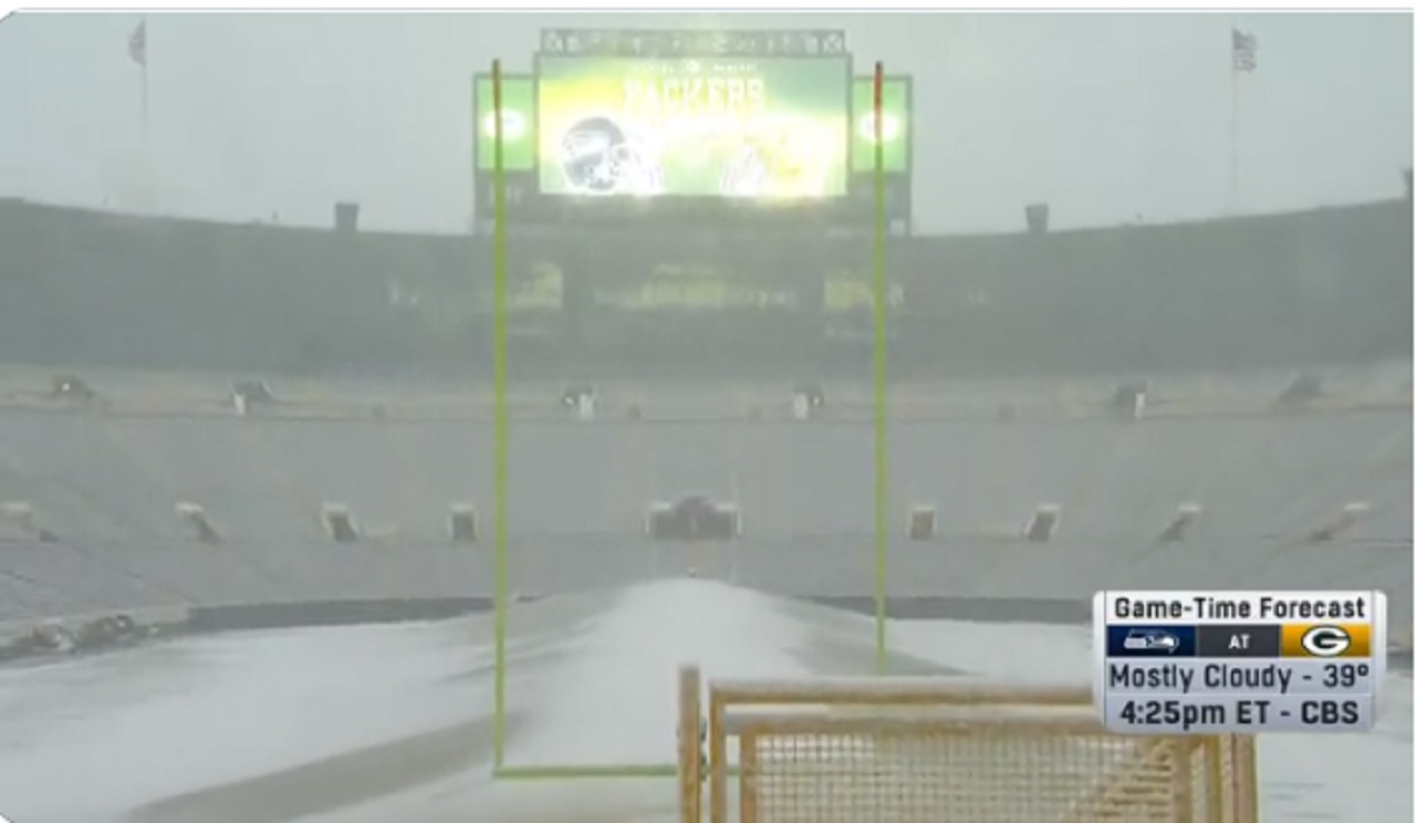 Lambeau Field Is Completely Covered In Snow Before PackersSeahawks