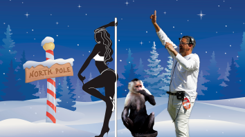 Texas A&M Fan Trolls Texas Neighbors With Hilarious Pole Assassin Stripper Monkey Christmas Decor