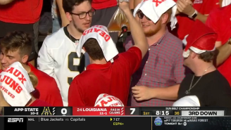 Ragin’ Cajuns Fan Gets Caught ‘Slapping The Bag’ In The Stands, ESPN Quickly Cuts Away (Video)