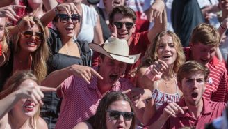 Oklahoma Fans Cause Hilarious Angry Meltdown By Breaking Texas Fan’s Brain With Derogatory Chant