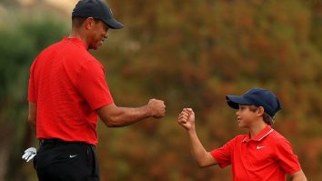 Tiger Woods Reacting To His Son Charlie’s Similarities On The Golf Course Is The Best (Video)