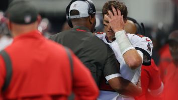 Tom Brady Throws Mind-Boggling Pick-Six Interception Before Halftime Against Falcons