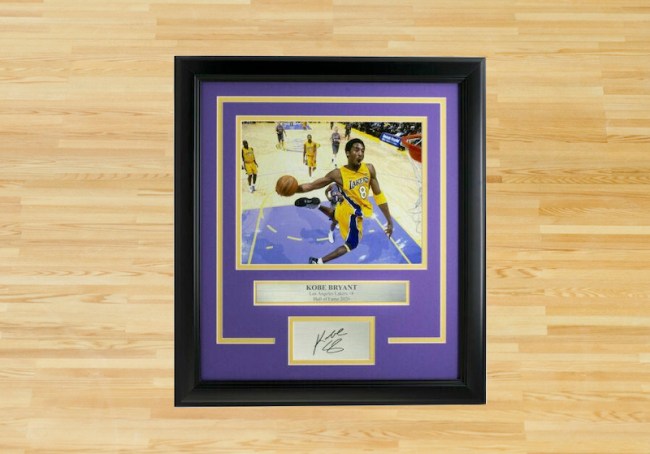 Kobe Bryant Framed 8x10 L.A. Lakers Dunk Photo with Laser Engraved Signature