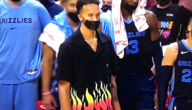 Fans React To Kyle Anderson Wearing Flame-Covered Shirt On The Bench