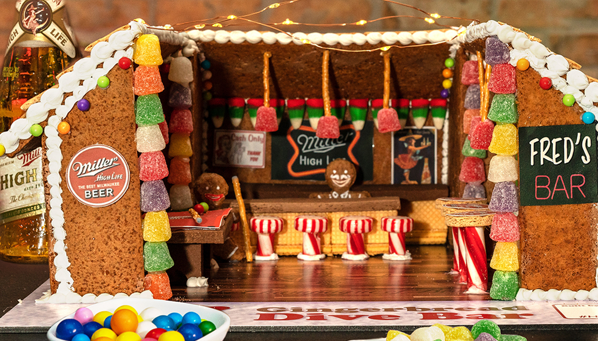 Miller High Life Is Selling A Gingerbread Dive Bar Kit For The Holidays