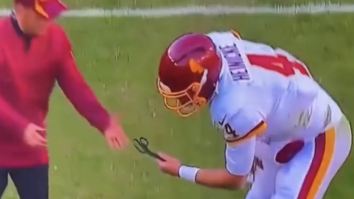 Washington QB Trevor Heinicke Bizarrely Found Scissors On The Field In The Middle Of The Game