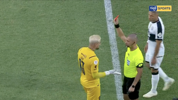 Paraguayan Goalie Gets Red Card BEFORE Cup Final By Trolling Fans In The Stands (Video)