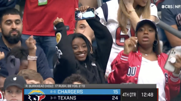 Simone Biles Was Absolutely TURNT UP In The Stands As Her Boyfriend Balled Out In A Texans Win