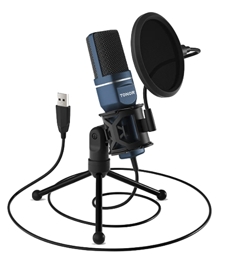 TONOR Computer Cardioid Condenser Mic with Tripod Stand & Pop Filter