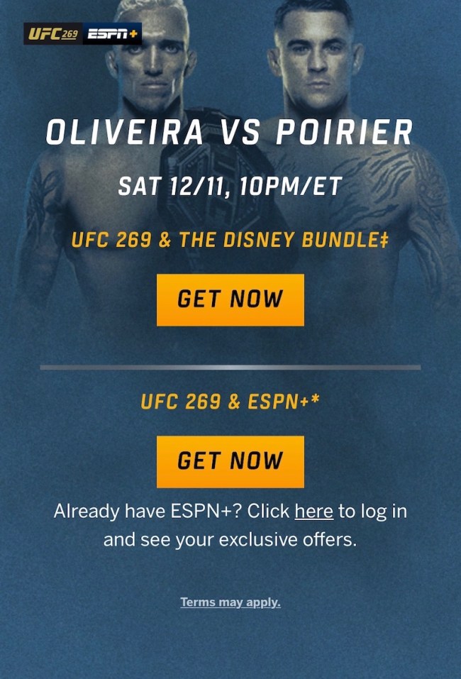 UFC 269 stream - mobile