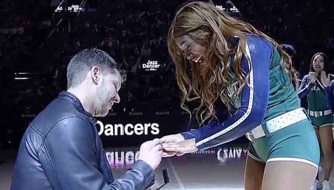 Utah Jazz Dancer Surprised By Marriage Proposal In Amazing Stunt