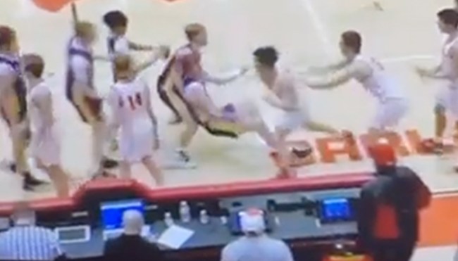 high school basketball handshake line attack iowa