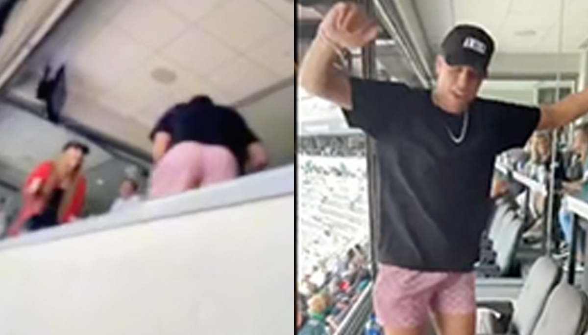 Fan Captures Jackson Mahomes Filming TikTok Dance In Luxury Box