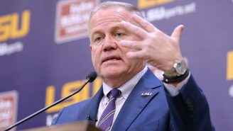 Brian Kelly Tried To Hit The ‘Griddy’ Dance With Recruits At LSU And It Did Not Go Well At All