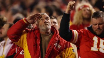 Chiefs Fan At Arrowhead Who Is Eating A Steak With His Bare Hands Is The Real AFC Champion