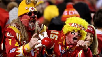 Chiefs Fan At AFC Championship Bizarrely Proposes To His Girlfriend Who Is Not At The Game